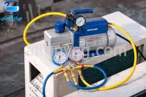 عمل فاكيوم للتكييف باستخدام طلمبة فاكيوم